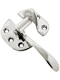 Solid Brass Left Hand Offset Ice Box Latch in Polished Nickel.